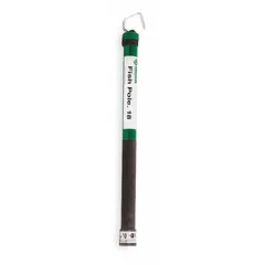 Telescoping fish stick for pulling cables through walls, ceilings, and conduit runs. Extends from 27 in to 18 ft with a 2 in rod diameter. Features a single hook end and a clip end for securing wires. Compact storage and flexible reach for electrical and low-voltage installations.