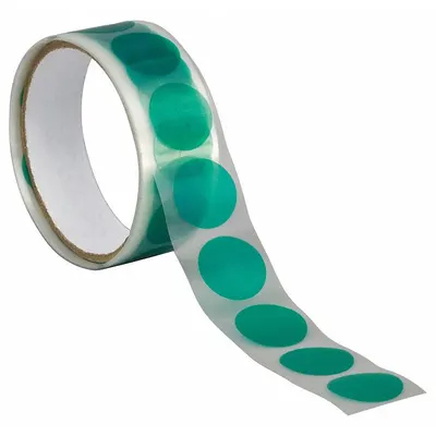 TAPECASE Film Tape: Disc, 2 in Dia, 3.3 mil Thick, Polyethylene Film, Silicone, Green - High-Temperature Film Masking Tape Discs