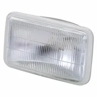 This GROTE halogen fog light is designed for snowplow applications, providing a focused beam pattern to improve visibility in snow, rain, or fog. It features a rectangular surface-mount design and is non-heated. The light uses halogen technology and delivers a fog beam pattern