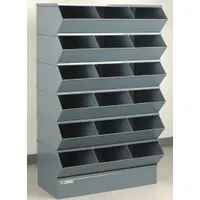 STACKBIN Sectional Stacking Bin Units: 37 in x 20 in x 63 in, Std, 18 Compartments, Gray (MPN 3-418SSB)
