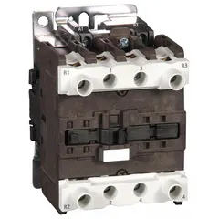 This non-reversing IEC contactor features 4 poles with 2 normally open and 2 normally closed contacts, rated for 50 A and a 240V AC coil. It is used for switching motors, lighting, and other industrial loads in automation and HVAC systems requiring reliable on/off control.