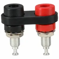 Double Banana Jack: 1 3/8 in Lg, Brass, Polycarbonate, 2,500 V Max Volt, 15 A Max Current, Black (MPN 2269-0)