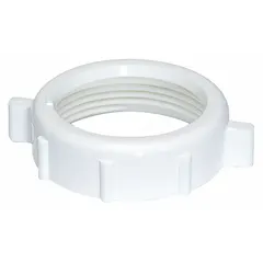 APPROVED VENDOR Plastic Drain Connecting Nut, 1-1/4 in Slip, White, 10-Pack
