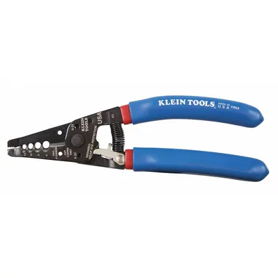 KLEIN TOOLS Wire Stripper: 12 AWG to 6 AWG, 7 1/8 in Overall Lg, Cut/Strip, Std Cushion Grip - Multifunction Wire Strippers