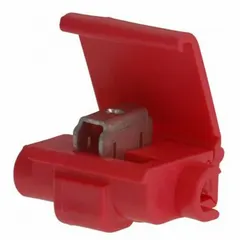 This double-port run tap wire connector from 3M is designed for splicing or tapping 22 AWG to 16 AWG solid or stranded copper wires. Rated for 600 V, the red connector uses insulation displacement technology to eliminate wire stripping, enabling faster installation in control panels, lighting, and junction boxes.