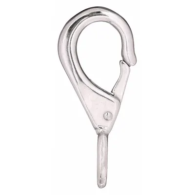 LUCKY LINE PRODUCTS Spring Snap: 1 Snaps, Solid Gate, Stainless Steel - Eyelet Spring Snaps