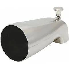APPROVED VENDOR Bathtub Spout with Pull-Up Diverter, Brushed Nickel, IPS Connection, 5-1/4 in Reach