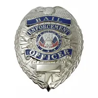 HEROS PRIDE Metal Badge: Bail Enforcement Officer - Oval, 2 1/4 in x 3 1/8 in, Silver, Metal, Badge (MPN 4133N)
