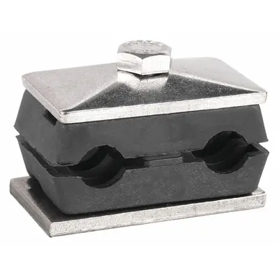 BEHRINGER PIPE SYSTEMS Vibration-Dampening Beta Clamp: Ribbed Bore, 304 Stainless Steel Clamp (MPN TWT2038-PP) - Vibration-Dampening Textured Core Beta Clamps
