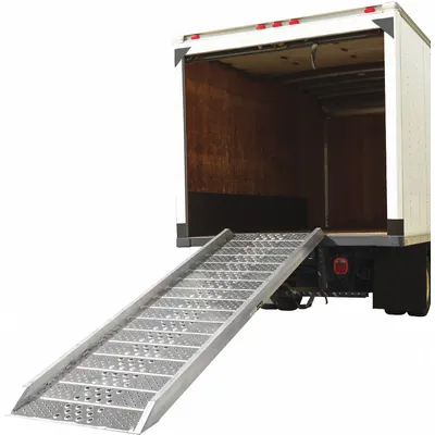 HEAVY DUTY RAMPS Walk Ramp: 10 in Service Ht - Min, 36 in Max Service Ht, Punched, 37 in Usable Wd - Walk Ramps with Apron Ends