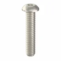 Button head tamper-resistant machine screw with 1/4-20 thread size and 1-1/4 in length. Drive size is 5/32 in. Pack of 10. Used in industrial and commercial applications requiring a tamper-resistant fastener, such as securing panels, machinery guards, and electrical enclosures