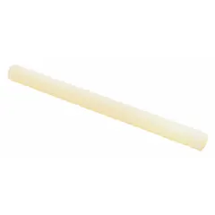 Tan hot melt adhesive in Quadrack stick form, 5/8 in diameter and 8 in length, 154 sticks per 11 lb pack. Melting temperature 250°F. Bonds fabric, wood, and paper. Complies with FDA 21 CFR 175.105 for packaging applications such as shipping box sealing and carton closing.