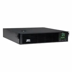 Single-phase line interactive UPS system with 3 kVA power rating. Accepts 120 V AC input and delivers 120 V AC output via L5-30P connector. Provides battery backup and power conditioning for connected equipment in server rooms, network closets, and industrial settings.