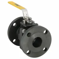 SHARPE Manual Two-Way Ball Valve: 2 in, Carbon Steel, Straight, Class 150 Flange, Two-Piece, Lever (MPN 4351003820)