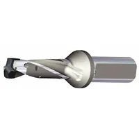 Modular drill tip for general drilling applications in industrial metalworking. Designed for use with compatible drill bodies to produce precise holes in materials such as steel, stainless steel, and cast iron. Commonly employed in automotive, aerospace, and general manufacturing sectors