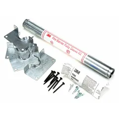 Round firestop passthrough for cables rated for 4-hour fire protection. Overall length 12 in, width 1 in. Includes two mounting plates. Used to maintain fire-resistance ratings where cables penetrate walls or floors.
