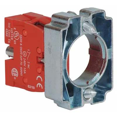 Dayton Contact Block: 22 mm Panel Mounting Size, 1NC, Momentary - Contact Blocks