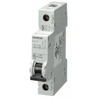 SIEMENS IEC Miniature Circuit Breaker: 1.6 A Amps, 60V DC, 14kA at 240V AC, Screw Clamp, 5SJ4, AC/DC (MPN 5SJ41158HG40)
