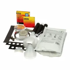 Cold shrink splice kit for splicing and insulating electrical cables. Rated for maximum voltage of 5 kV and accommodates wire sizes from 1 AWG to 6 AWG. Includes 3M Cable Repair Spacer Web SW-40 Cold Shrink Insulator Assemblies. Suitable for use in cable trays, junction boxes, weather-exposed, aerial, and wet or dry locations.