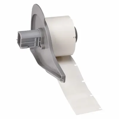 BRADY Wraparound Label: 1 in x 1 in, 1 in, Vinyl, White (Matte) - Brady Precut Label Rolls