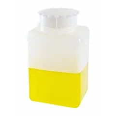 HDPE Rectangular Lab Bottle, 33.81 fl oz, Natural, Translucent, Graduated, with Closure