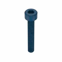 M3x0.50 metric socket head cap screw, 20 mm long, with right-hand threads and 2.5 mm drive size. Made from alloy steel with a blue phosphate finish. Supplied in a 50-piece pack. Commonly used for fastening components in machinery and industrial assemblies
