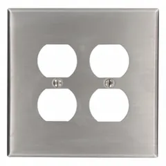 General-purpose wall plate for covering 2-gang electrical boxes. Jumbo size provides extra coverage for oversized or irregular wall openings. Constructed of stainless steel for corrosion resistance.