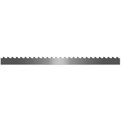 This STARRETT band saw blade features a hook cutting edge for aggressive cutting of bone-in, fresh, and frozen meat. With a blade width of 5/8 in, it is suited for use in food processing, butcheries, and commercial kitchens.