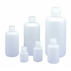 HDPE Narrow Mouth Round Lab Bottle, 32 fl oz (1 L), Natural, 38-415 Screw Closure, Unlined