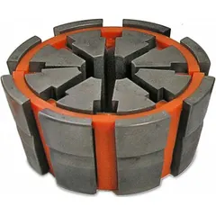 Orange industrial crimping dies for use with compatible crimping tools. Maximum crimping capacity of 41 mm. Model PC125-RCD, part number 20809762.