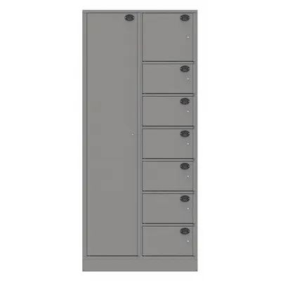 SENTINEL Law Enforcement Evidence Locker: Non-Pass-Through Backing, Slam Latch, 8 Compartments - Standard Evidence Storage Lockers