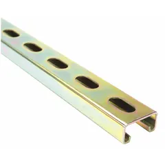 This slotted strut channel is fabricated from 14-gauge steel with a zinc-plated silver finish. It features 9/16 in x 1-1/8 in holes spaced 2 in center to center along the 10 ft length. Used for supporting and securing mechanical, electrical, and plumbing systems in commercial and industrial construction.