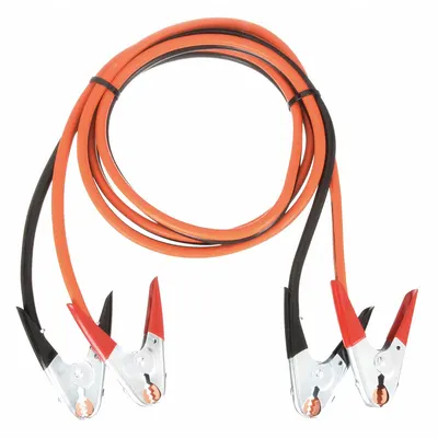 WESTWARD Booster Cable: Crimped, 1 AWG, Spring Clamp Grip, 12 ft Cable Lg - Clamp Jumper Cables