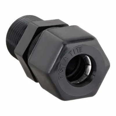 PARKER P4MC4 Polypropylene Compression Tube Fitting, 1/4 in OD x 1/4 in MNPTF - Polypropylene Compression Tube Fittings