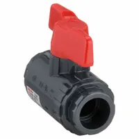 ASAHI Manual Two-Way Ball Valve: 3/4 in, PVC, Straight, Socket x Socket, 150 psi Max. Pressure (CWP) (MPN 161070007)