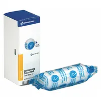 Sterile, latex-free conforming gauze roll for securing wound dressings and providing light compression. Measures 3 inches wide by 4 1/8 yards long. White, not water resistant, no fastener included. Meets ANSI/ISEA Z308.1-2015 standards for workplace first aid kits