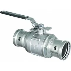 This 3 in carbon steel ball valve features Press x Press connections and a full port ball port for minimal pressure drop. The locking lever handle provides secure manual control. Suitable for on/off or redirecting flow in carbon steel press-fit piping systems.