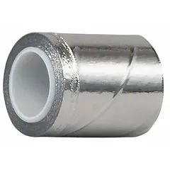 Aluminum foil tape with silicone adhesive, 3 in width, 5 yd length, 7.3 mil thickness. Rated for indoor/outdoor use with a minimum temperature of -65°F. Used for sealing, splicing, and repairing ducts, pipes, and metal surfaces in HVAC and insulation applications.