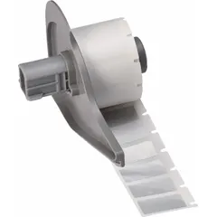 Vinyl precut label roll with permanent acrylic adhesive, size 1 in x 1/2 in. Designed for tamper-indicating applications where removal leaves visible evidence. Compatible with M710 printer series.