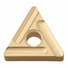 This triangle (T) indexable turning insert is made of CVD carbide for general-purpose turning, facing, and profiling operations. It is suited for medium-duty cutting on steel, stainless steel, and cast iron workpieces in industrial manufacturing.