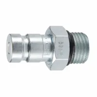 PARKER Nipple with Dust Cap: 1/8 in, 9/16"-18 Thread Size, Male UNF, UNF, Steel, -40 to 250 Deg F (MPN PD361-6)