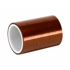 Polyimide film tape with acrylic adhesive, amber color, 3 mil thickness, 36 yards length. Designed for electrical insulation in applications requiring thermal resistance, such as coil winding, transformer insulation, and capacitor wrapping.
