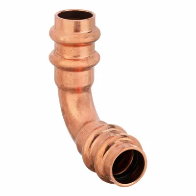 STREAMLINE 5/8 in CTS x 5/8 in CTS 90° Press Elbow Fitting - Refrigeration Copper & Bronze Press Tube Fittings