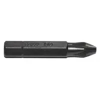 Pozidriv PZ2 insert bit with standard hex shank for power tool use. Made of S2 steel, this 5-pack is suitable for driving Pozidriv screws in assembly and maintenance tasks. Not impact rated; bit holder not included