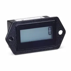 Panel-mount digital counter with high-contrast LCD display. Counts up to 40 events per second. UL, cUL, and CE approved. Suitable for totalizing counts in industrial machinery and process control applications.