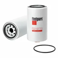 Spin-on fuel/water separator with cellulose media. Overall length 6 5/8 in, outside diameter 3 11/16 in, thread size 1"-14. Used on Komatsu trucks to remove water and contaminants from diesel fuel