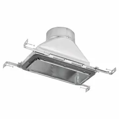 Straight vent boot with 5-inch diameter, 5-inch height, and 5-inch by 5-inch collar size. Made of steel with a steel cap/collar. Used in HVAC ductwork to transition from round duct to rectangular register or grille openings.