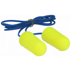 These corded, disposable earplugs feature a bullet shape for comfortable fit and a roll-down design for easy insertion. With a 32 dB NRR rating, they reduce harmful noise in industrial environments. The metal-detectable construction aids in locating lost plugs, suitable for food processing or pharmaceutical facilities. Supplied in a 200-pack, yellow color.