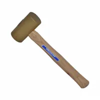Brass Mallet: Wood Handle, 3 7/8 lb Head Wt, 2 in Dia, 4 in Head Lg, 13 in Overall Lg, Natural (MPN BM200)