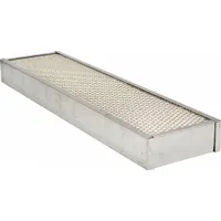 Rectangular panel cabin air filter with paper media, 6-inch overall width. Designed for use in bus HVAC systems to filter cabin air. Compatible with Caterpillar vehicles